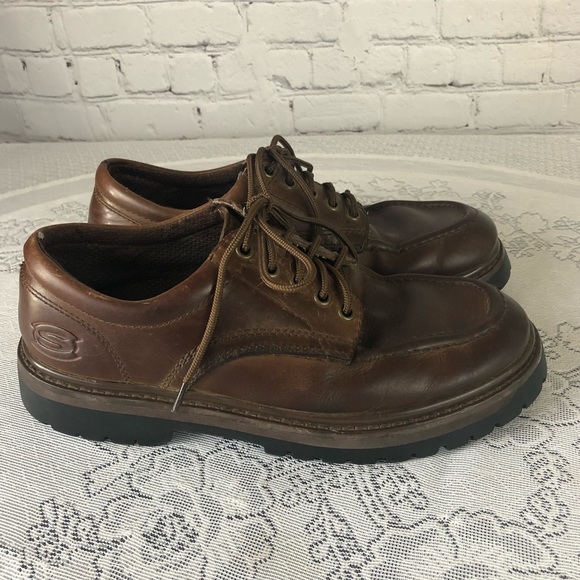 SHOES - Men\'s Skechers brown leather Oxford lace up shoes. Size 9 main image 11